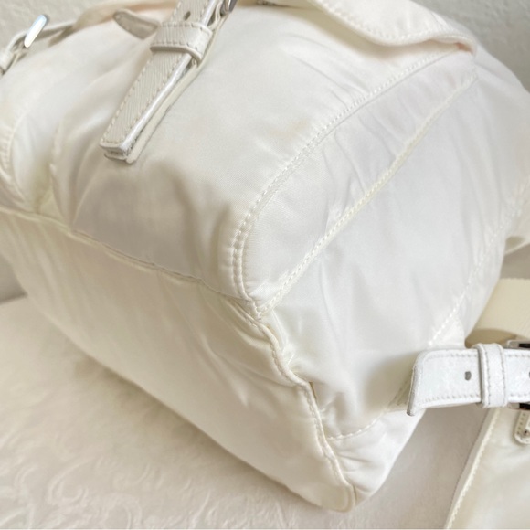 Prada white Re-Nylon medium backpack with pouch - Picture 8 of 16